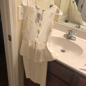 Lace sheer ponte dress